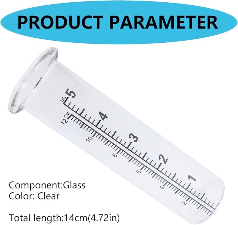 مقياس المطر الزجاجي 5 بوصة مع حامل بقطر 0.87 بوصة لقياس دقيق لري الحديقة - Image 4