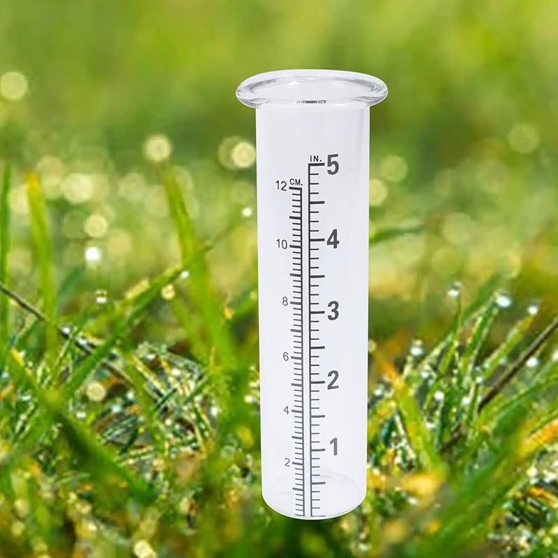 مقياس المطر الزجاجي 5 بوصة مع حامل بقطر 0.87 بوصة لقياس دقيق لري الحديقة - Image 3