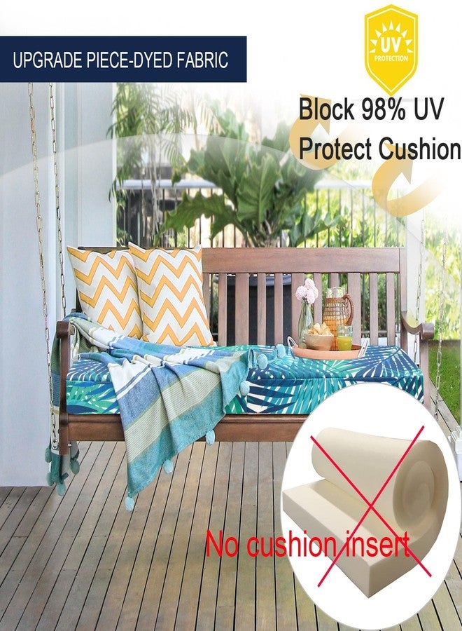 NettyPro Patio Bench Swing Loveseat Cushion Covers, Water Resistant UV Protection Outdoor Furniture Cushion Slipcovers with Zipper, Stripes Turquoise, 45 x 18 x 3 Inch - Image 3
