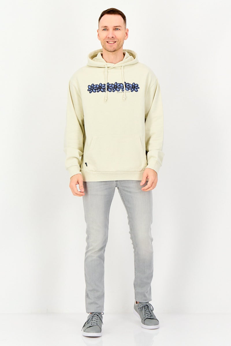 Misfit Men Graphic Print Long Sleeve Hoodies,Beige - Image 4