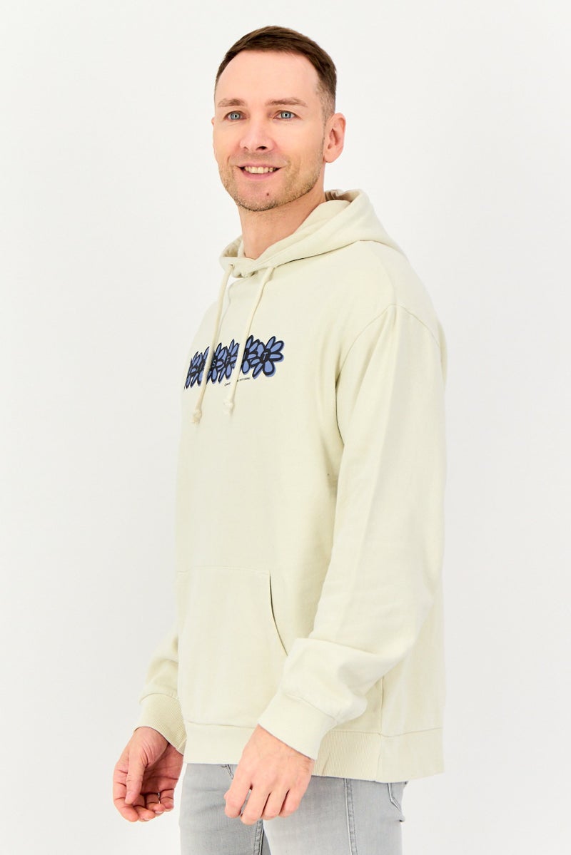 Misfit Men Graphic Print Long Sleeve Hoodies,Beige - Image 2