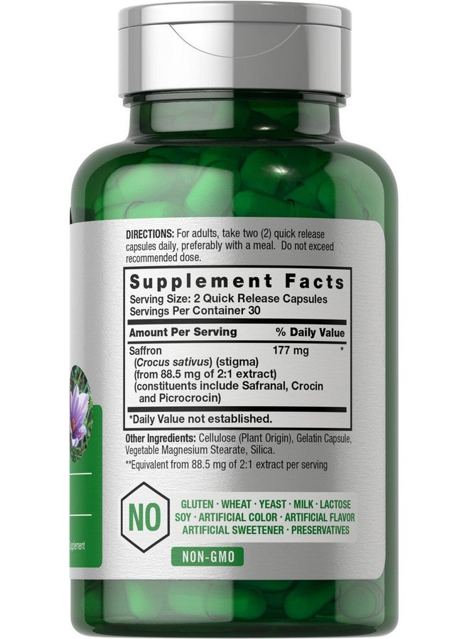 Horbäach Saffron Extract Capsules 177 mg 60 Count | Non-GMO, Gluten Free Supplement - Image 2