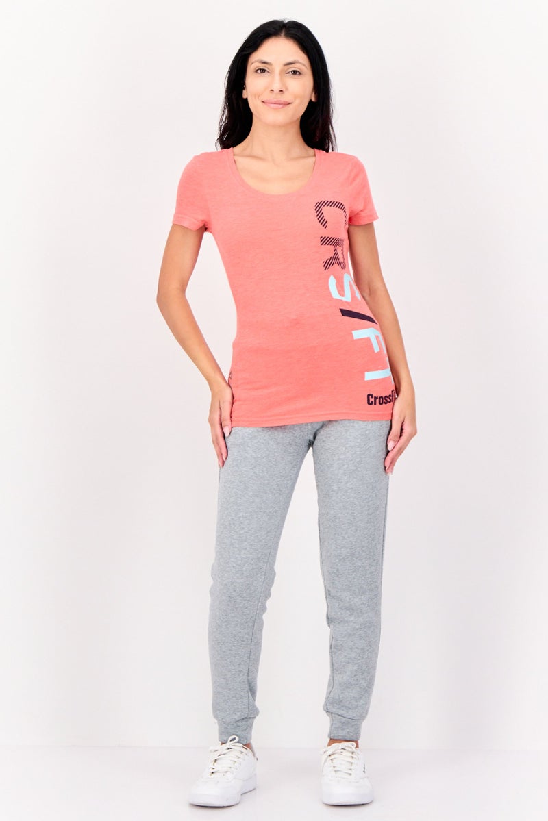 Reebok Women Sportswear Fit Short Sleeve Outdoor T-shirt, Coral - Image 4