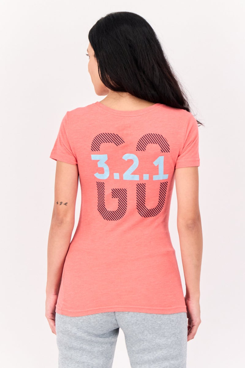 Reebok Women Sportswear Fit Short Sleeve Outdoor T-shirt, Coral - Image 3