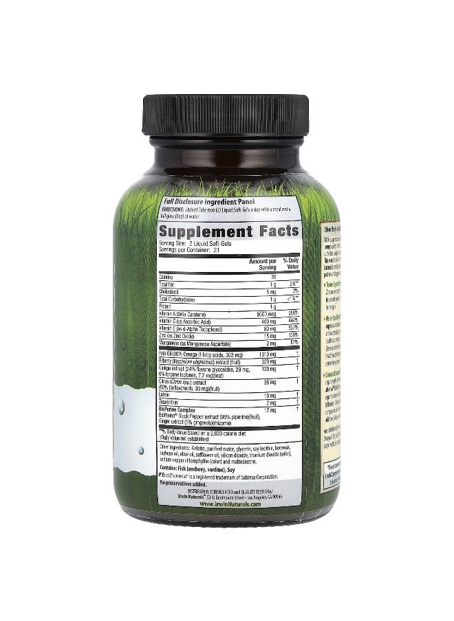 Irwin Naturals Irwin Naturals, Vision Sharp®, Multi-Nutrient Eye Health®, 42 Liquid Soft-Gels  - Image 2