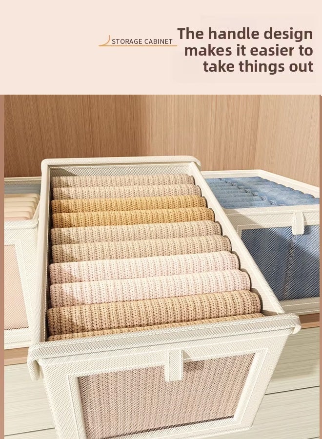 JACIRCLE Wardrobe Clothes Organizer Foldable  Closet Storage Organizer For Clothes Jeans Washable Closet Storage Boxes With Carrying  Handles Cube Storage Bin For Home Bedroom - Image 4