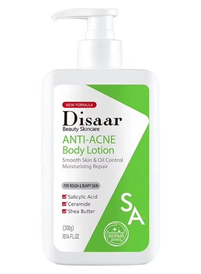 Disaar SA Anti Acne Body Lotion with Salicylic Acid Ceramide Shea Butter for Body Pimples and Rough Skin  - Image 1