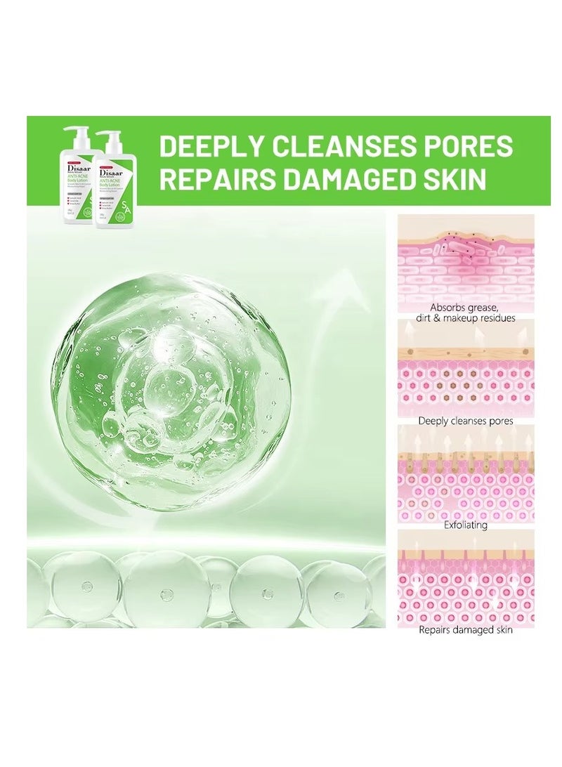 Disaar SA Anti Acne Body Lotion with Salicylic Acid Ceramide Shea Butter for Body Pimples and Rough Skin  - Image 2