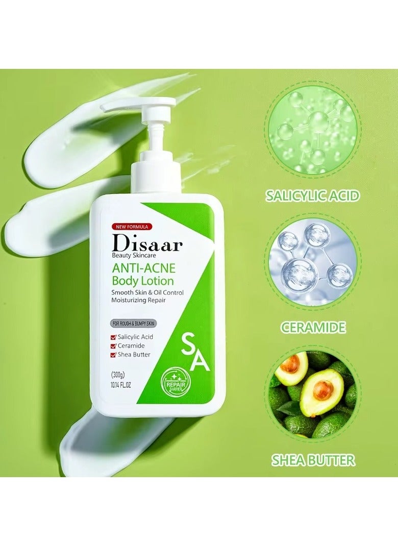 Disaar SA Anti Acne Body Lotion with Salicylic Acid Ceramide Shea Butter for Body Pimples and Rough Skin  - Image 3