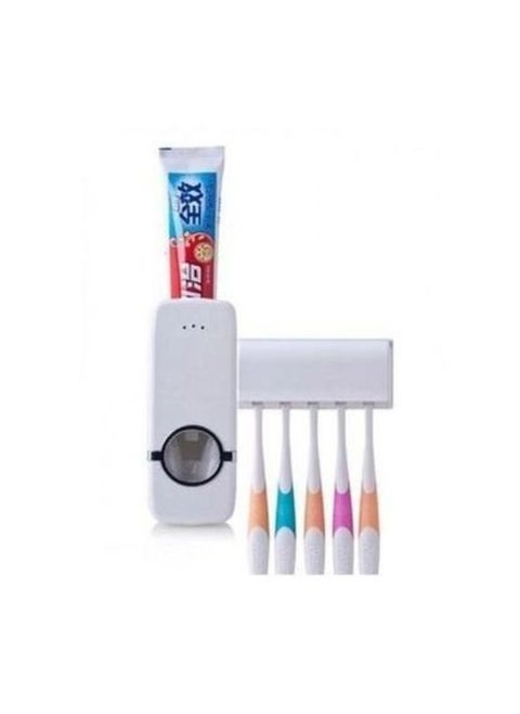 Automatic Toothpaste Dispenser + Toothbrush Holder