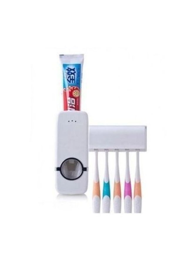 Generic - Automatic Toothpaste Dispenser + Toothbrush Holder - Image 1