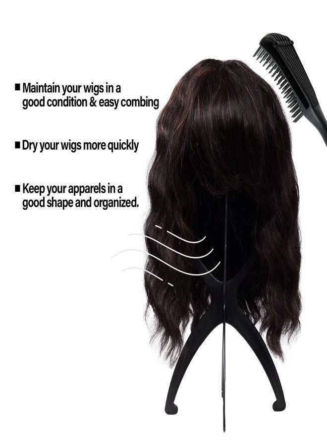 STUDIO LIMITED Portable Wig and Hat Hanger with Durable Stand and Tool Holder (2 Pack, Black) - Image 5