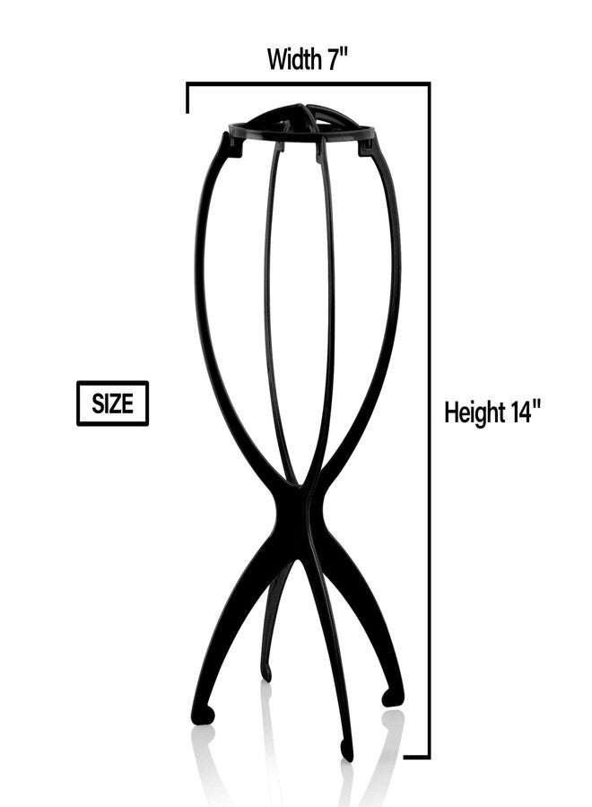 STUDIO LIMITED Portable Wig and Hat Hanger with Durable Stand and Tool Holder (2 Pack, Black) - Image 2