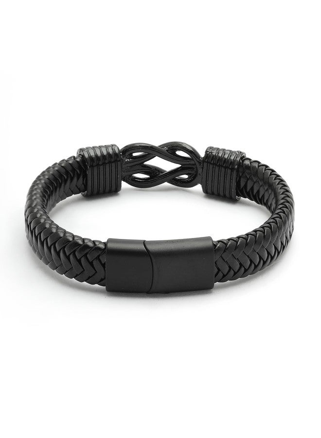 Karatcart Men Leather Wraparound Bracelet (55038166) - Image 5