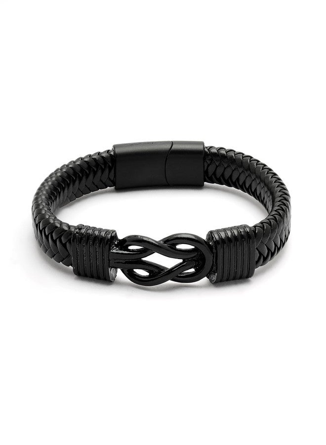 Karatcart Men Leather Wraparound Bracelet (55038166) - Image 1