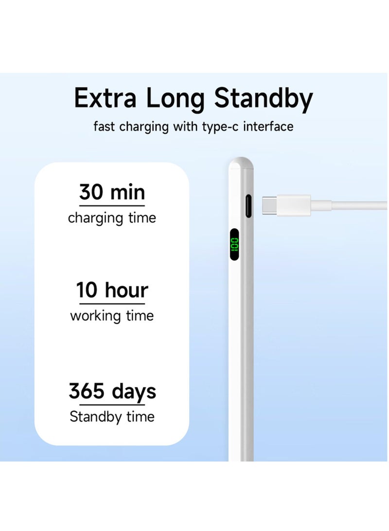 KASTWAVE Stylus Pen for iPad 9th&10th Generation - 30Mins Faster Charge Stylus for iPad Pencil, Pen Compatible with (2018-2024) iPad 6-10th Gen, iPad Air 3-5, iPad Mini 5/6, iPad Pro 11"/12.9"  - Image 2