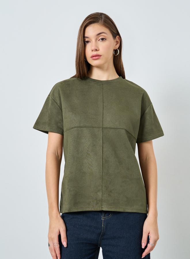 ستايلي تيشيرت سويدي بأكمام قصيرة - Image 3