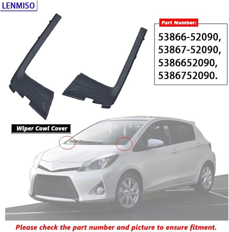 Wivplex Windshield Wiper Cowl Trim Cover for Toyota Yaris - Image 3