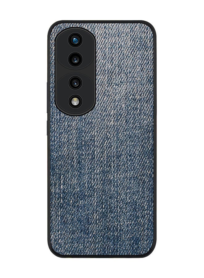 Stylizedd حافظة سوداء متينة لهاتف Honor 70 Pro، تصميم نحيف، حافظة مرنة بحواف مطاطية، مضادة للسقوط، غلاف TPU رقيق - طباعة دنيم داكنة - Image 1