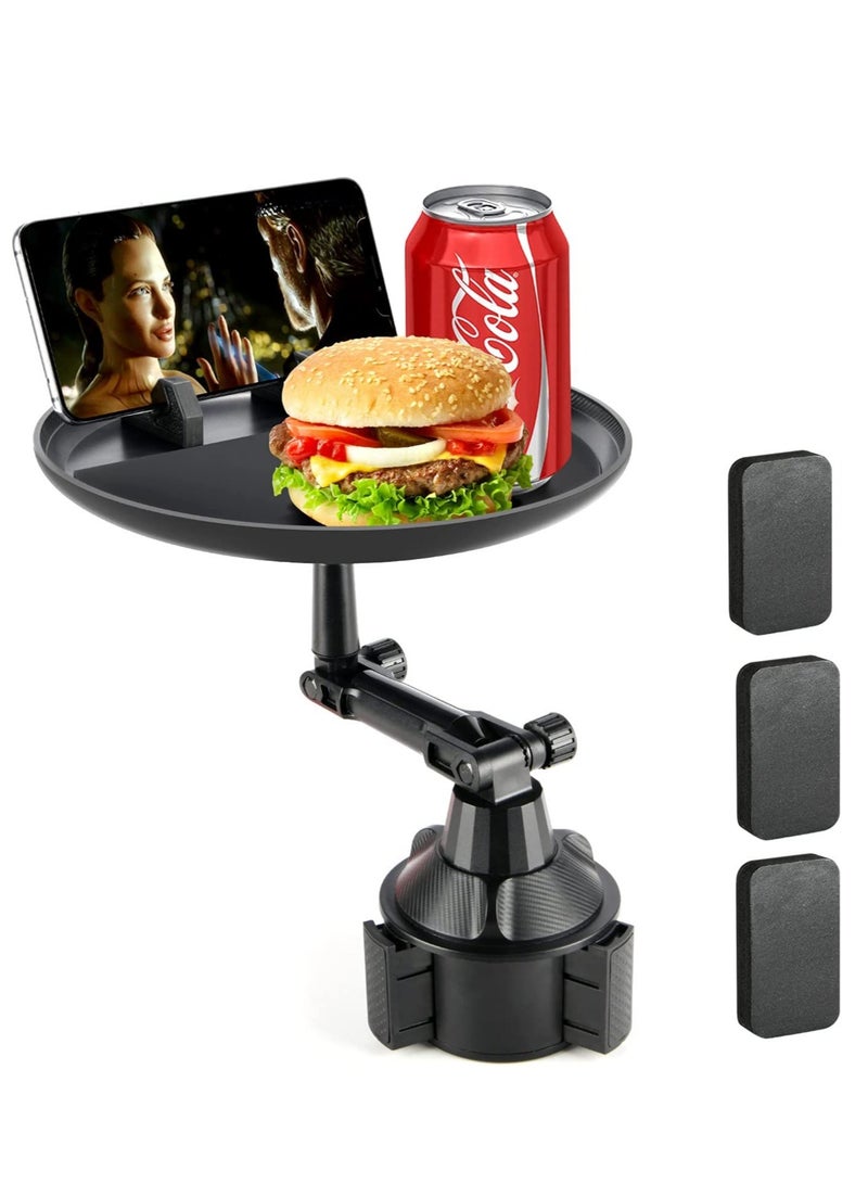 ELTRAZONE Car Cup Holder Tray, Car Tray Table for Eating with Cell Phone Slot, Lap Tray for Car Universal Adjustable Cup Tray Holder 360° Swivel Tray Fits Vehicle, Boats,Golf Cart, SUV,Truck and All Cars - Image 1