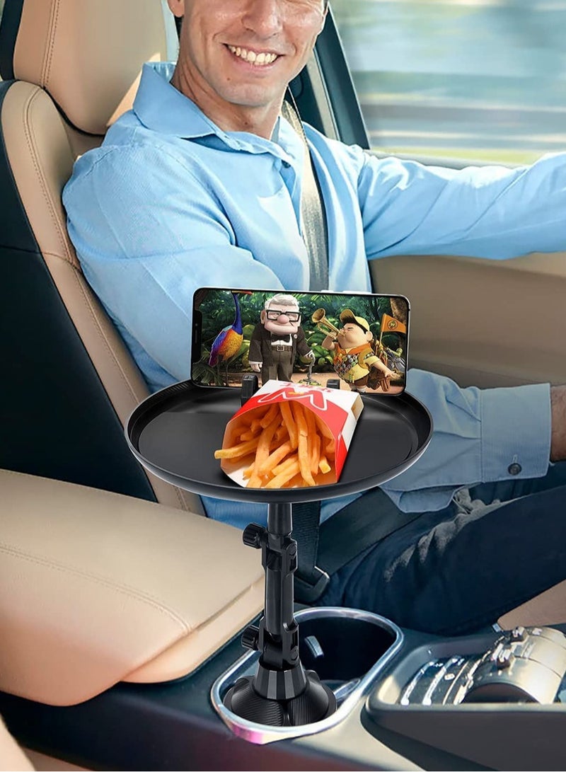 ELTRAZONE Car Cup Holder Tray, Car Tray Table for Eating with Cell Phone Slot, Lap Tray for Car Universal Adjustable Cup Tray Holder 360° Swivel Tray Fits Vehicle, Boats,Golf Cart, SUV,Truck and All Cars - Image 4