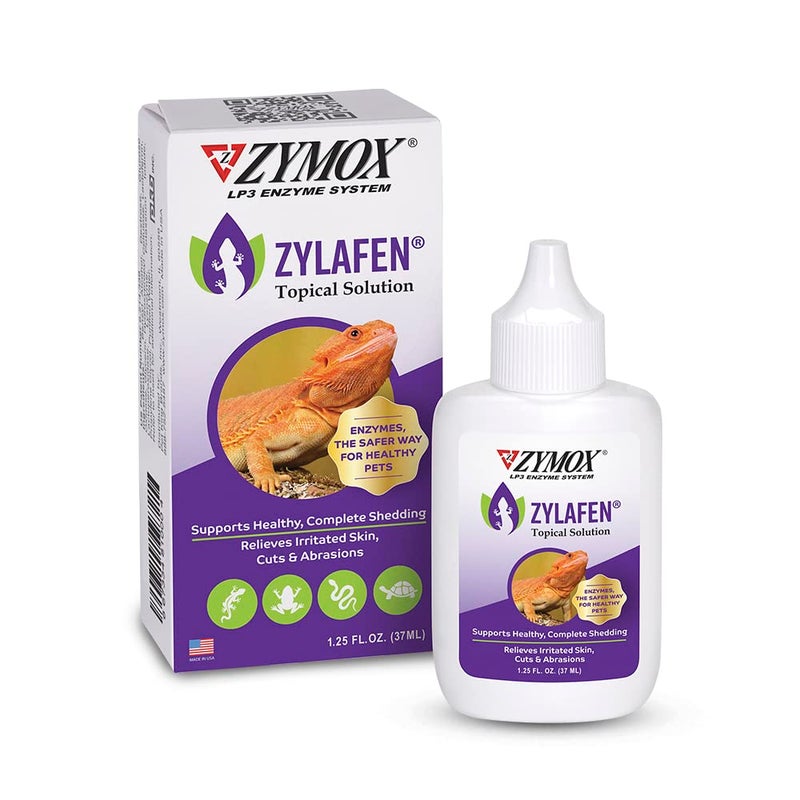 Zymox Zylafen Topical Solution for Reptiles, 1.25 oz. – Supports Healthy, Complete Shedding for Lizards, Snakes, Turtles & Frogs – Soothes Irritated Skin: Abrasions, Wounds, & Abnormal Shedding - Image 1