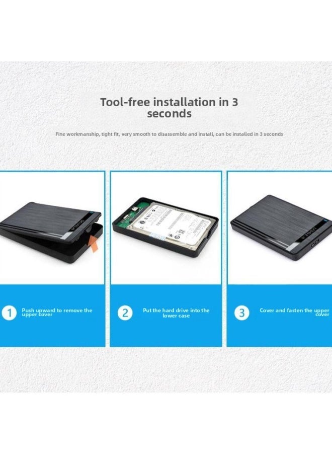 2.5 Inch Tool-free Installation USB2.0 Serial Port SATA Notebook Mechanical SSD Solid State External Mobile Hard Disk Box-Color:U25Q8  - Image 5