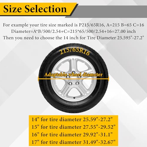 BFXM Spare Tire Cover Waterproof PVC Thickening Leather Tire Wheel Covers Tough Tire Wheel Protector Universal Fit for Jeep Trailer RV SUV Truck Fits Entire Tire Diameters 276295 Inch - Image 3