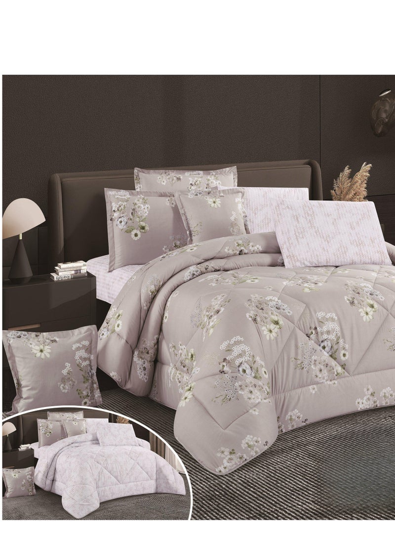8-piece royal printed double bedspread, king-size comforter, 230 x 250  - Image 2