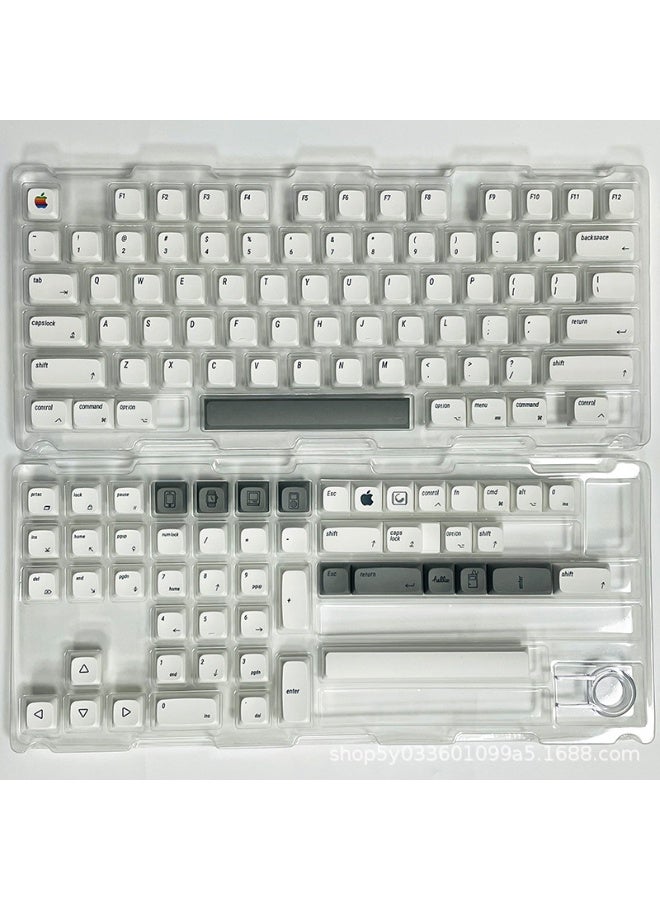 XDA مفاتيح لوحة مفاتيح بتقنية الحرارة PBT مع تصميم مستوحى من آبل - مجموعة كاملة 127 مفتاح