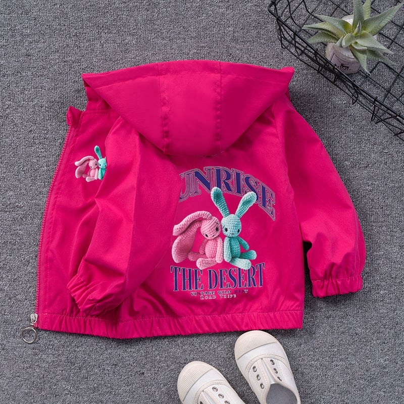 Women'S Treasure Autumn Coat New Children'S Windbreaker Jacket Large Children'S Cardigan Hooded Zipper Shirt Girl'S Rush Clothes - Image 1