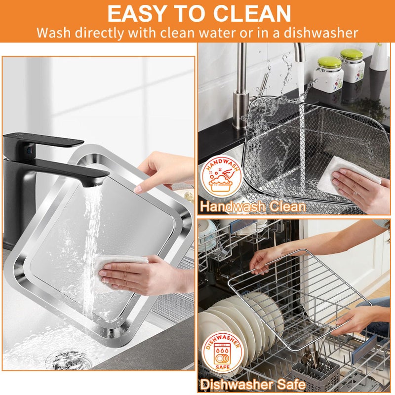 GWY Air Fryer Baking Pan Set for Emeril Lagasse Everyday 360 Air Fryer 12''Ã—10'' Steel Non-stick Air Fryer Accessories Grill Pan Crisper Plate Replacement Partsï¼ŒNot Fit For Emeril French Door Model - Image 5