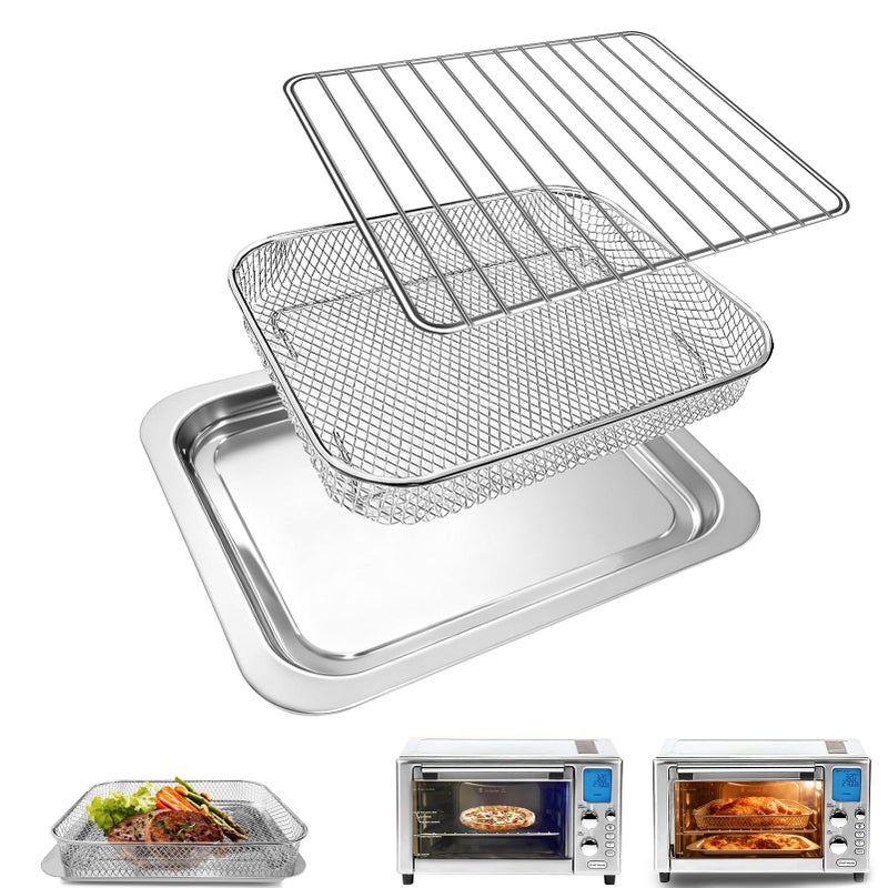 GWY Air Fryer Baking Pan Set for Emeril Lagasse Everyday 360 Air Fryer 12''Ã—10'' Steel Non-stick Air Fryer Accessories Grill Pan Crisper Plate Replacement Partsï¼ŒNot Fit For Emeril French Door Model - Image 1