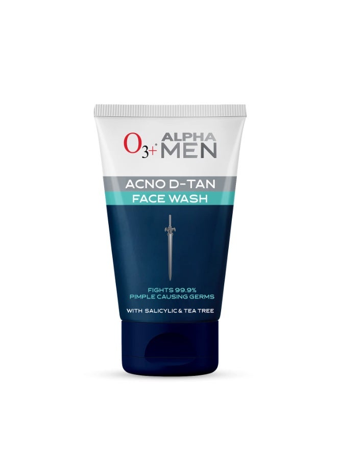 O3+ Alpha Men Acno D-Tan face wash With Tea Tree 100 gram + O3+ Alpha Men Acno D Tan Scrub With Hyaluronic & Mint 50gm - Image 4