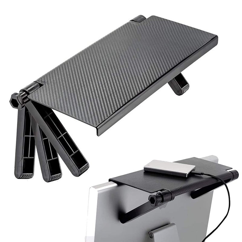 Rexmon Rexmon Foldable Screen Top Stand Screen Top Shelf Computer Monitor Riser Desktop Stand TV Wall Mount Rack Display Shelf Storage Rack Black 1 Pcs ABS Plastic  - Image 1