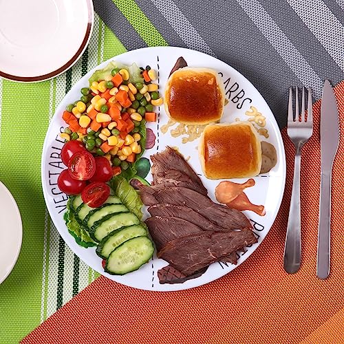 Viynran 10" Portion Control Plate for Balanced Eating - Healthy Nutrition Plate for Adults and Teens - Melamine Dividers, Weight Loss, Diabetes Plate (1 Pack) - Image 5