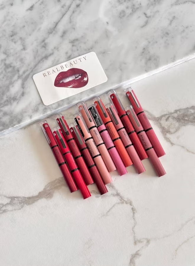 ريال بيوتي ارواج احمر شفاه12 لون ثابت مع ملمع شفاة - Image 3