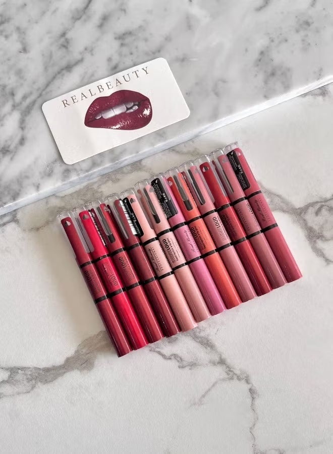 ريال بيوتي ارواج احمر شفاه12 لون ثابت مع ملمع شفاة - Image 1