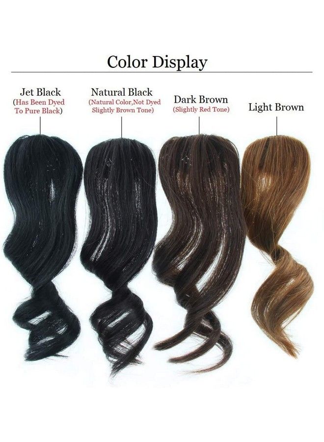 DSOAR 2Pcs Wave Side Bangs Real Human Hair Clip In Bangs Wave Fringe Hair Extension(Dark Brown) - Image 5