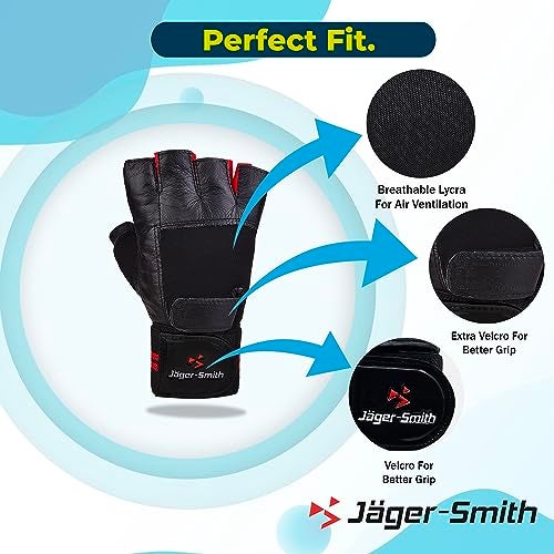 Jager_Smith Jager-Smith SG 301 Gym Gloves for Men & Women with Wrist Support for Weightlifting, Training, Exercise, Cycling Gloves, Bike Sports Gloves - Image 3