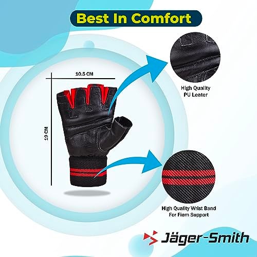 Jager_Smith Jager-Smith SG 301 Gym Gloves for Men & Women with Wrist Support for Weightlifting, Training, Exercise, Cycling Gloves, Bike Sports Gloves - Image 2