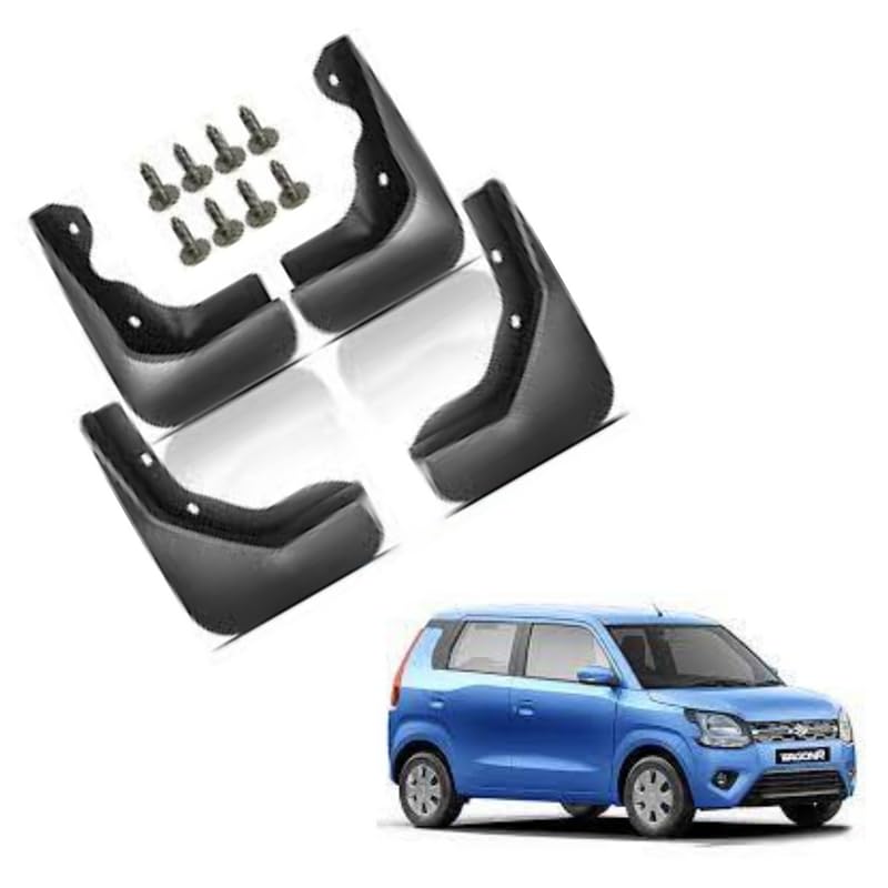 Autokaar OE Type/Box Type Car Mud Flap for Maruti Suzuki Wagon R Tour 2019 Onwards, Black - Image 1