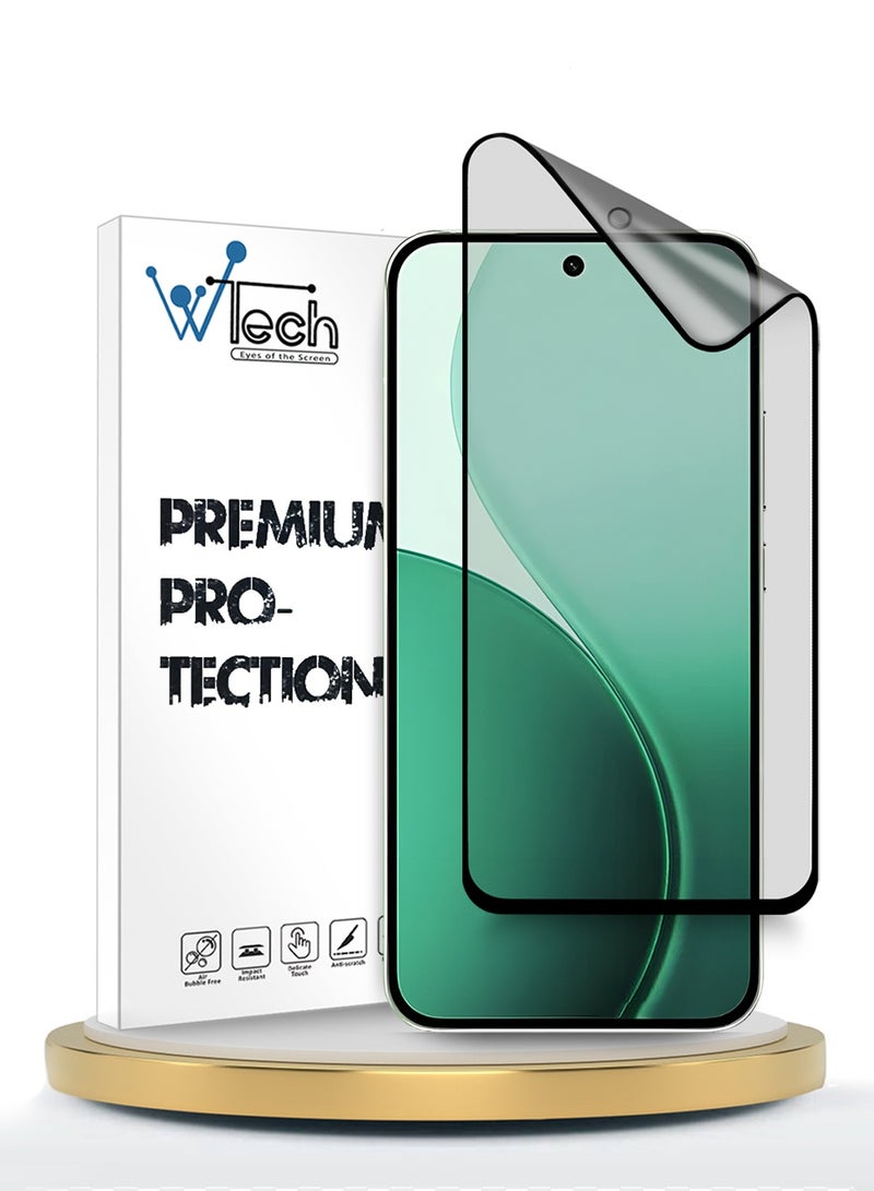 Wtech Oppo Reno14 F 5G 2025 Premium Nano Ceramic Full Glue Full Cover Matte Flexible Screen Protector (MSCNMN) - Clear/Black - Image 1