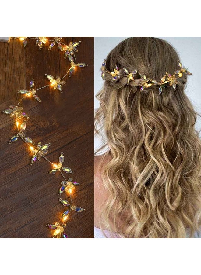 CASDRE Asdre Led Light Bride Wedding Hair Vine Silver Rhinestone Bridal Headpiece Crystal Headband Hair Accessories For Women And Girls  - Image 2