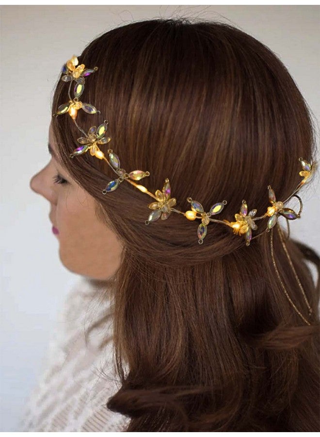 CASDRE Asdre Led Light Bride Wedding Hair Vine Silver Rhinestone Bridal Headpiece Crystal Headband Hair Accessories For Women And Girls  - Image 5