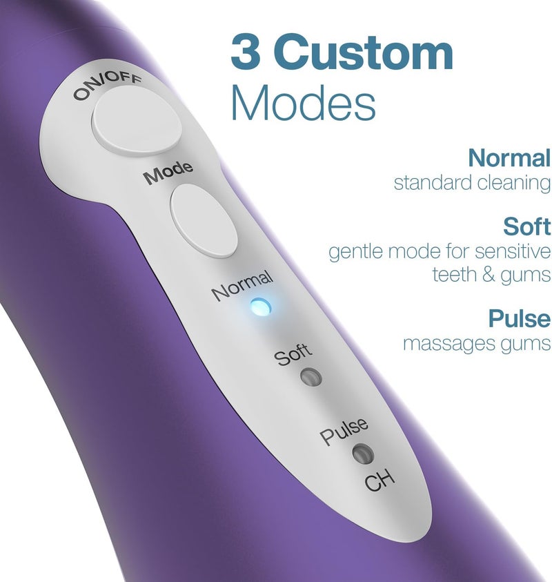 Aquasonic Water Flosser - Cordless Rechargeable Water Flossers for Teeth Cleaning - Waterproof Aqua Flosser, Portable Oral Irrigator for Dental Cleaning with 5 Jet Tips – Braces Home Travel - Image 4