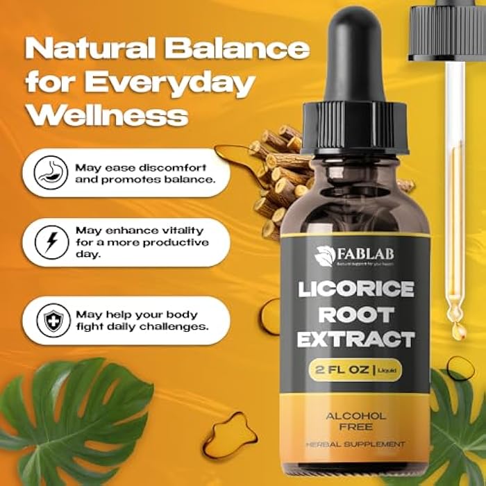 FabLab Licorice Root Extract - Herbal Immune Support- Glycyrrhiza Glabra Supplement for Digestion Restore Respiratory Health Fatigue -Non-GMO (2) - Image 4