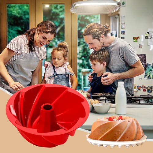 saphe Silicone cake pan, Bakeware Non Stick 10 inch round Cake Pan for making Cake, Jello, Gelatin, Bread, Brownie, Silicone fluted Cake mold - Image 5