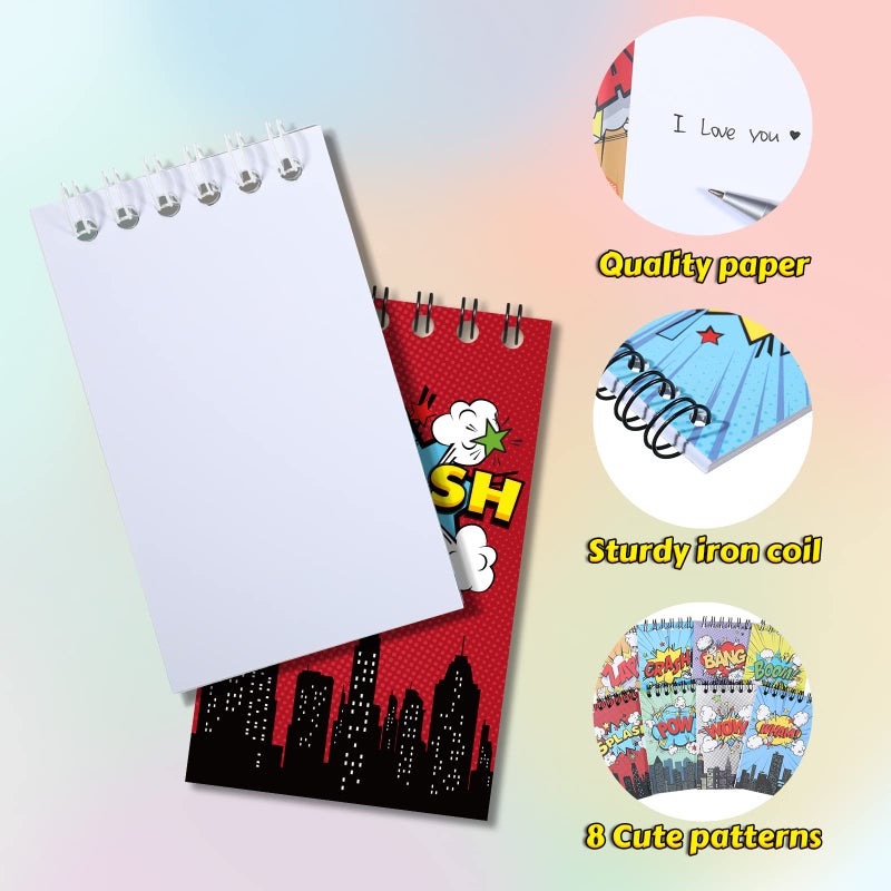Containlol 24 Pack Mini Notebooks Party Supplies Favors Prize Piata Fillers Carnival Goodie Bag Stuffers Journal Notepad Teacher Classroom Rewards Supplies For Theme Birthday Party - Image 3