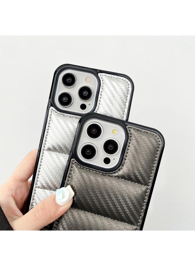 S-TOP Case For iPhone 16 Pro Max Carbon Fiber Texture Down Jacket Phone Case - Image 3